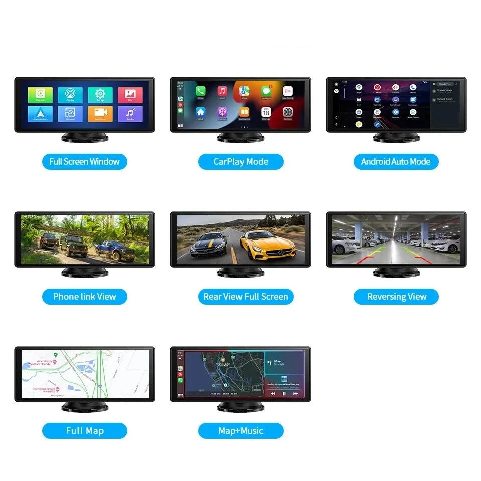 Universal 10.26" Dash Cam Wireless GPS Navigator