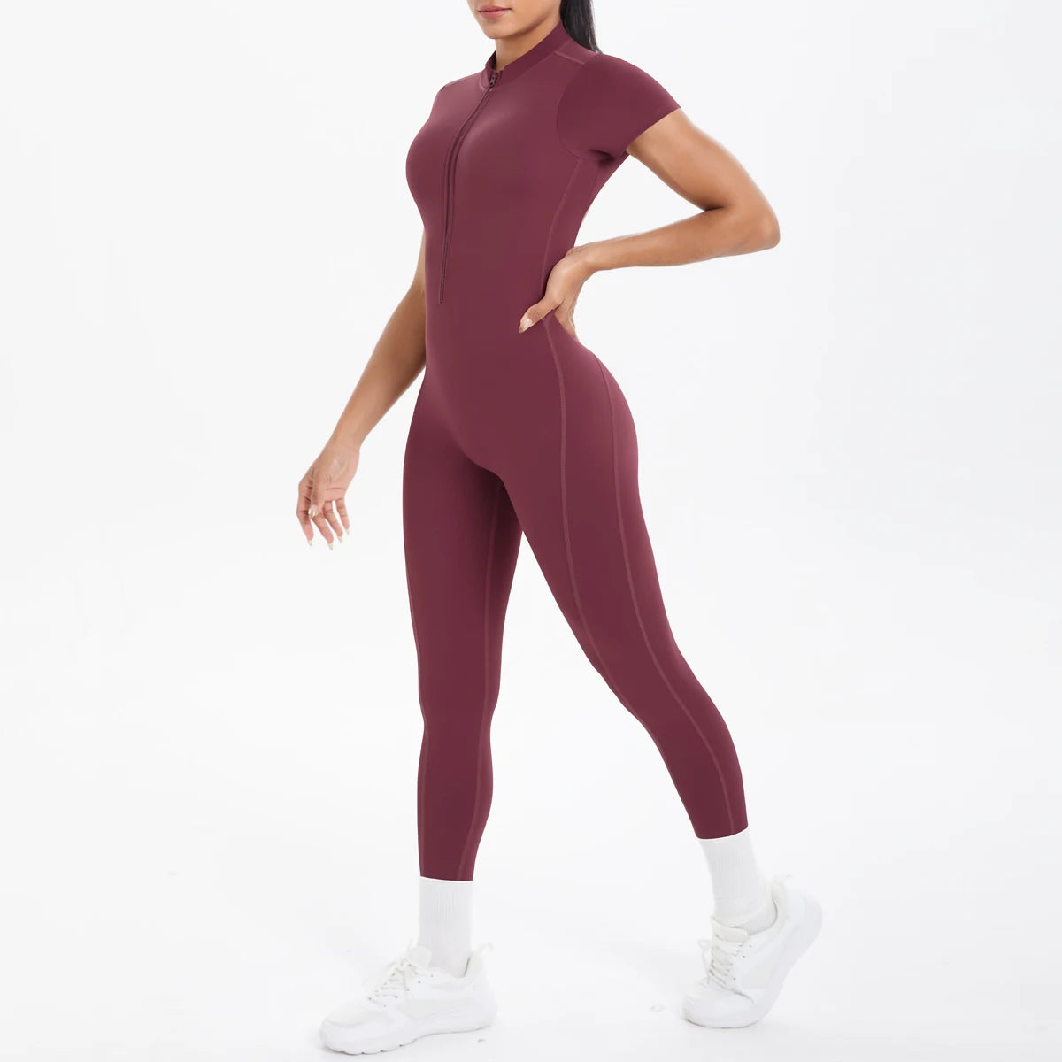 Short Sleeved Fitness Jumpsuit for Woman