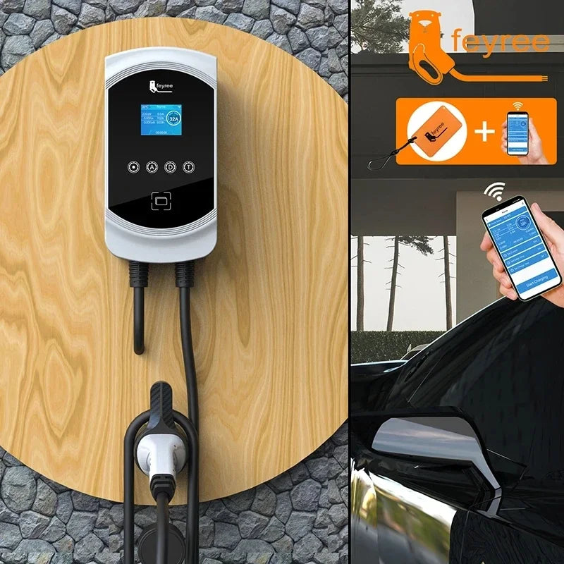 32A 7.6KW Type2 Cable Car EV Charger