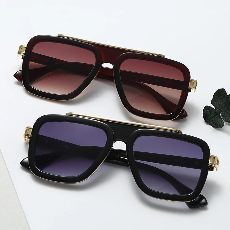 Men Vintage Luxury Fashion Square Sunglasses