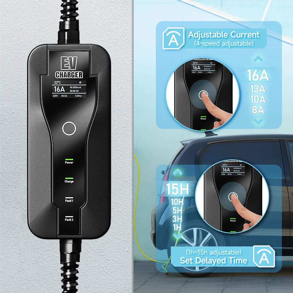 16A 3.5KW Portable EV Charger