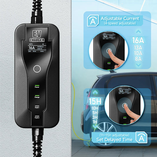 16A 3.5KW Portable EV Charger