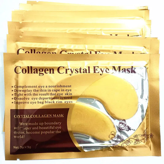 10pcs Crystal Collagen Gold Powder Eye Mask