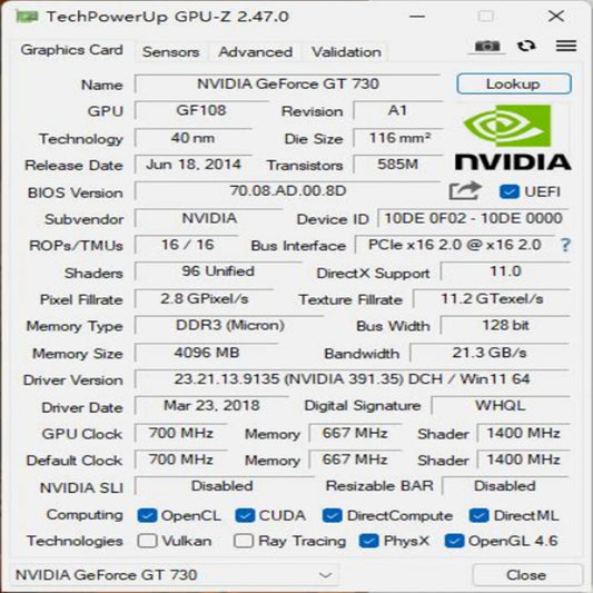 4GB DDR3 128Bit Computer Graphics Card