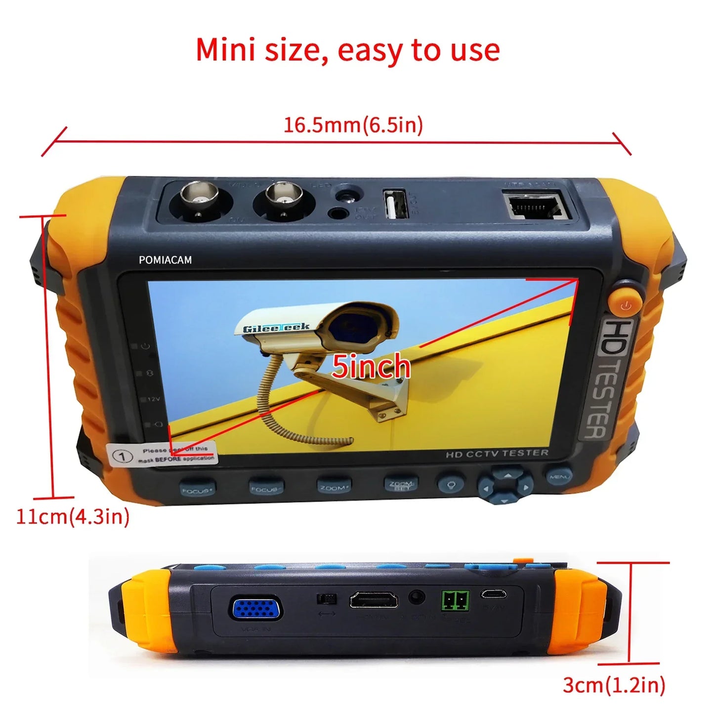 CCTV tester monitor for 8MP