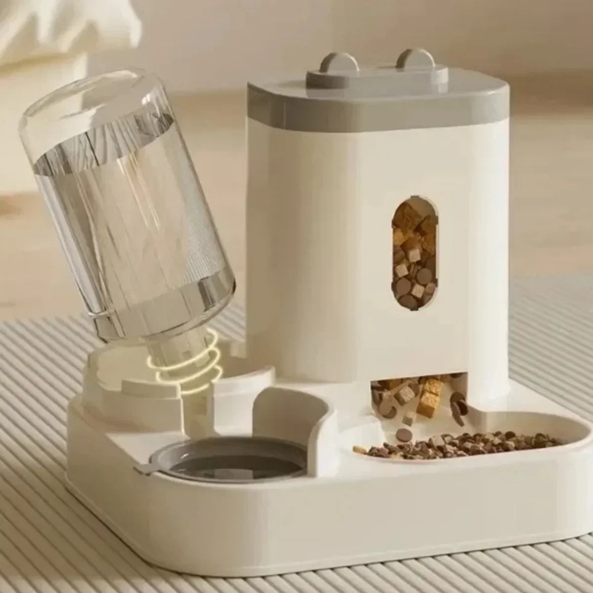 Cat Food Bowl With Water Fountain