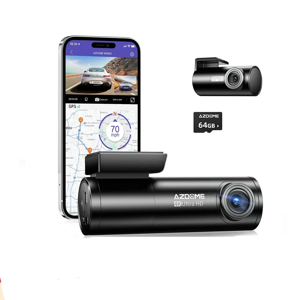 M300S 800MP Lens GPS Wifi Car DVR Voice Control Dash Cam