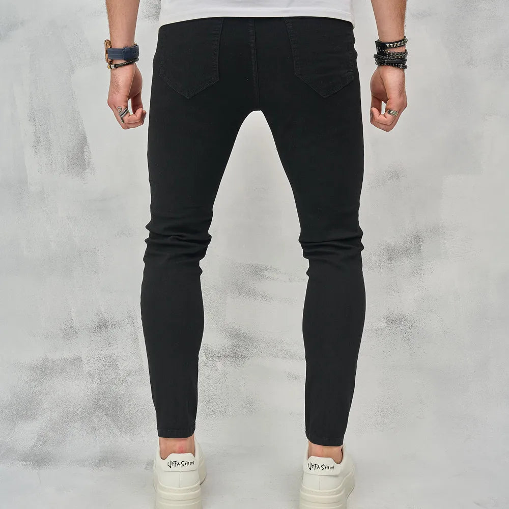 Men Stylish Ripped Design Skinny Jeans