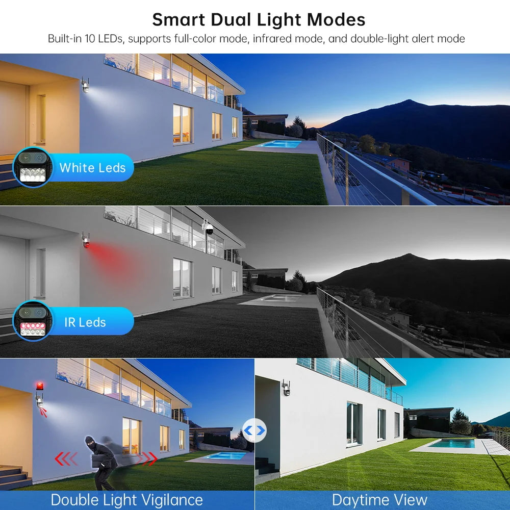 8MP 4K PTZ IP Dual Lens Camera