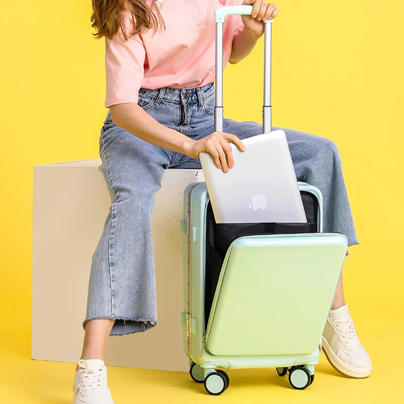 open lid travel luggage