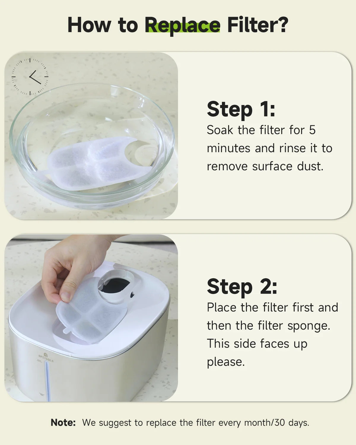 Stainless Steel Water Fountain Filter Set
