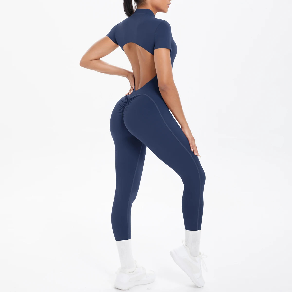 Short Sleeved Fitness Jumpsuit for Woman