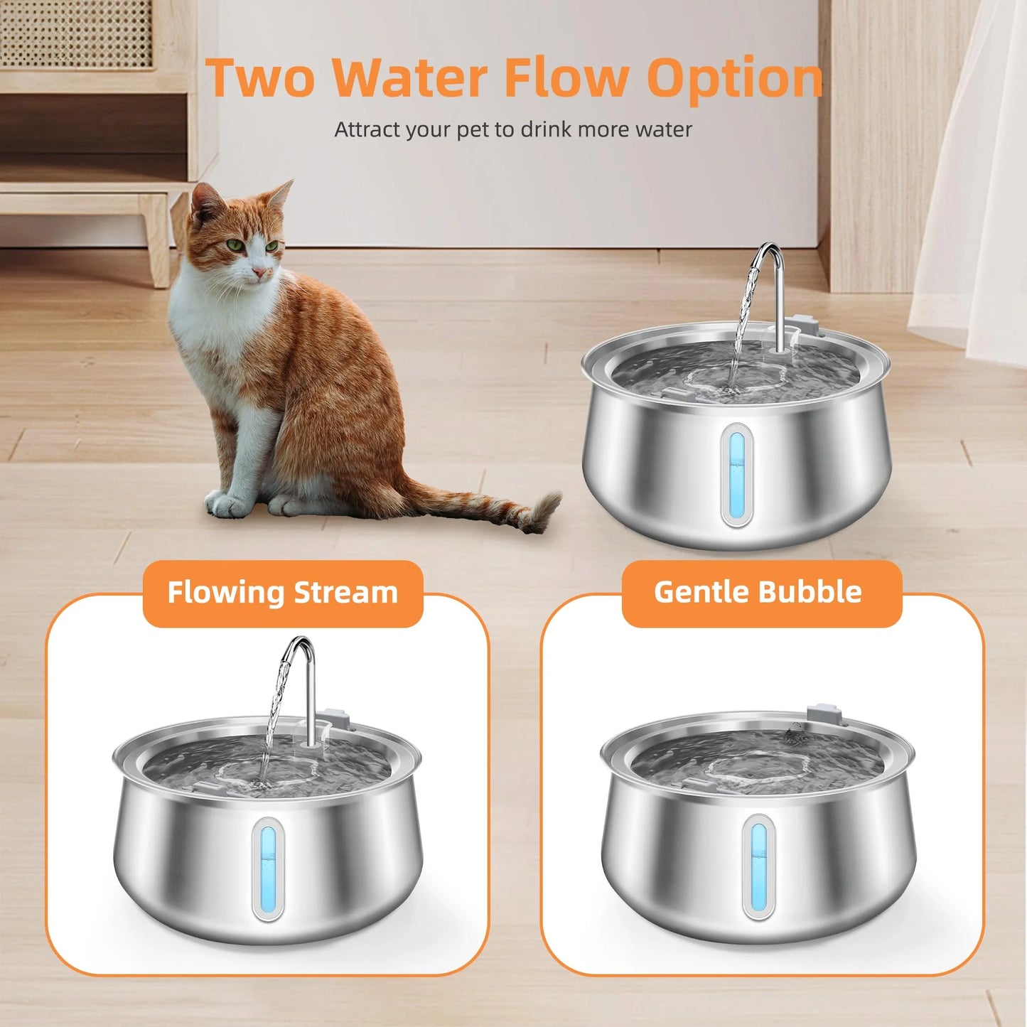 4L/134 oz Cat Automatic Water Fountain with Faucet