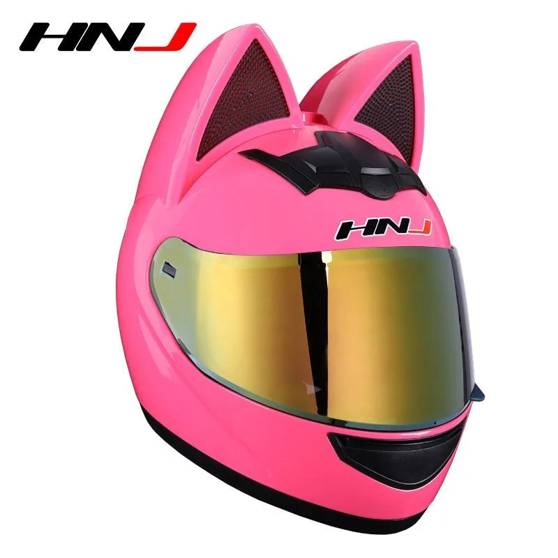 Cat Ear Motorcycle Full Face Helmet