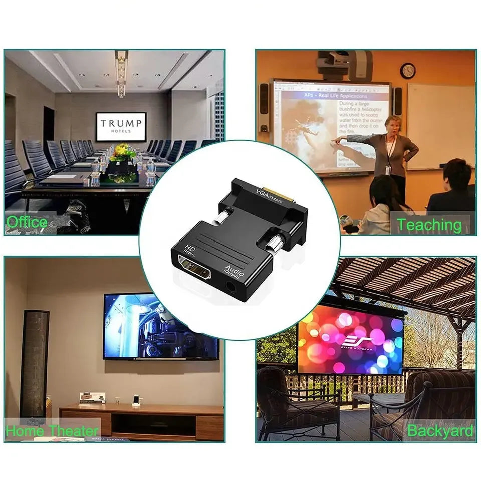 HDMI-compatible To VGA Converter With 3.5mm Audio Cable