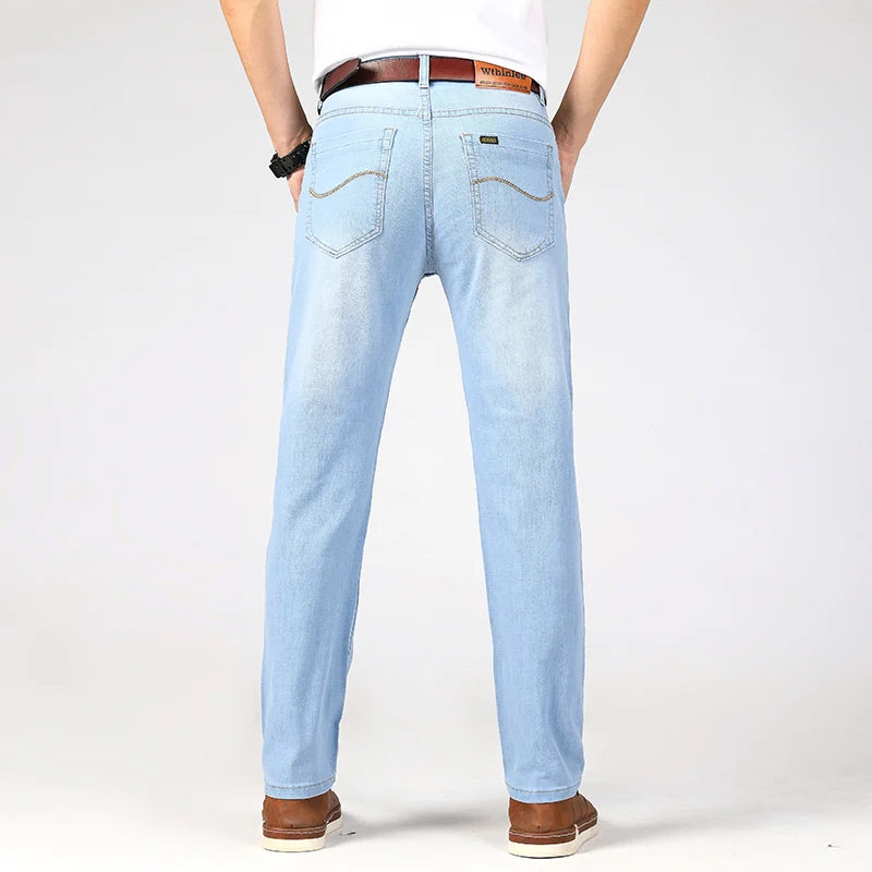 Men's Spring Autumn Business Straight Jeans