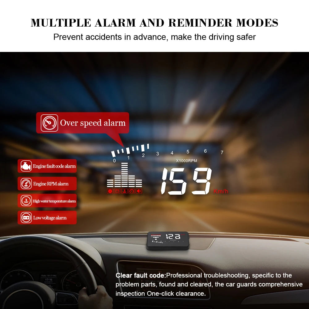 X5 OBD2 Head Up Display HUD Car Digital Speedometer