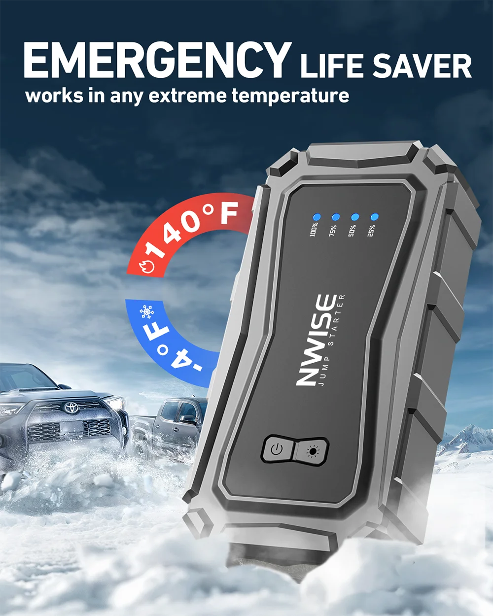 25800mAh Car Jump Starter 4000A Car Booster