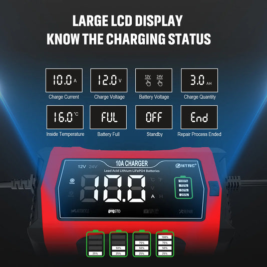 Lithium LiFePO4 10A 12V 24V Battery Charger