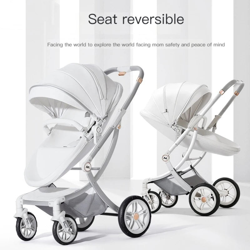 3 In 1 Leather Luxury Baby Stroller