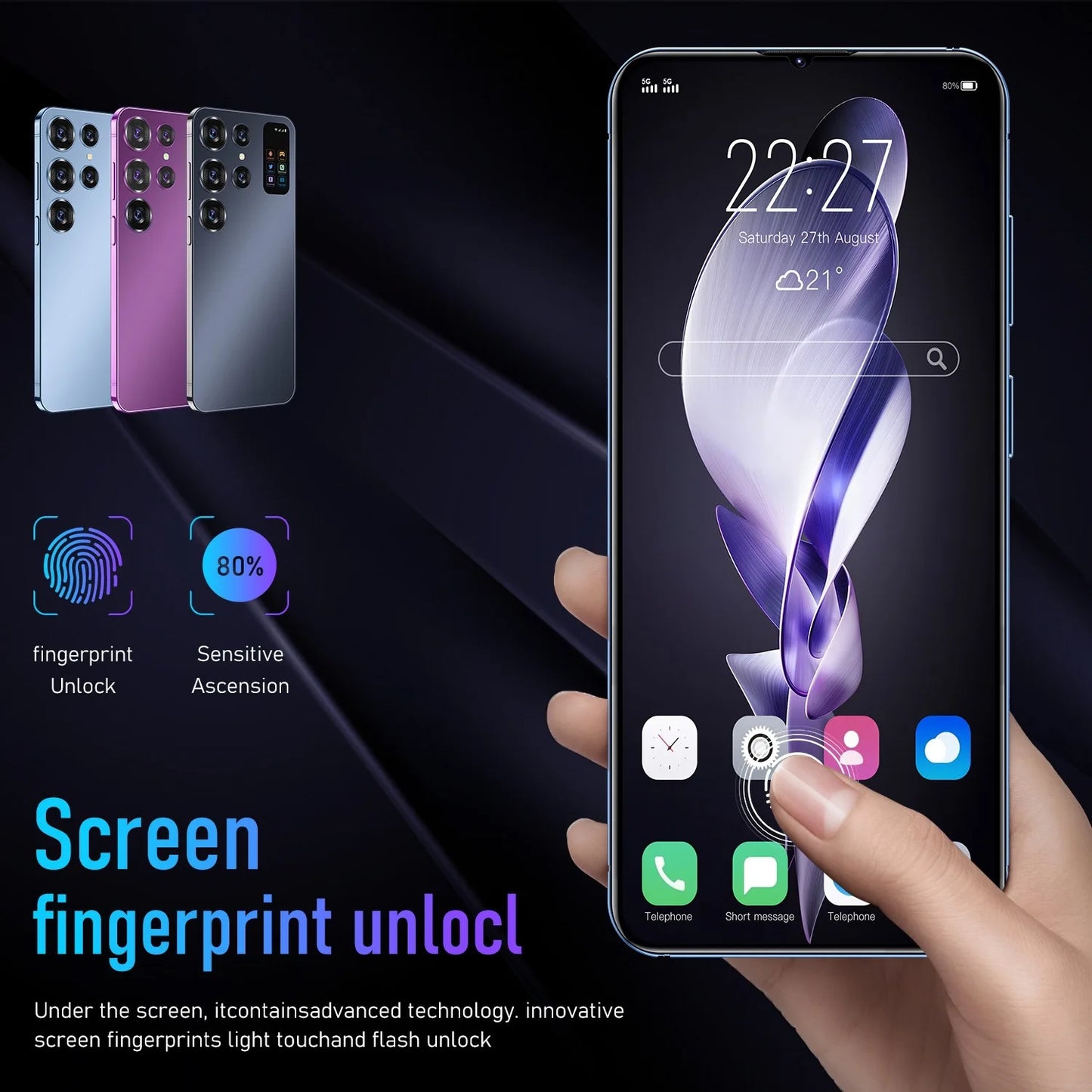 S24 Ultra 7.0 Inch Android 13 16GB+1TB 7000mAh Smartphone