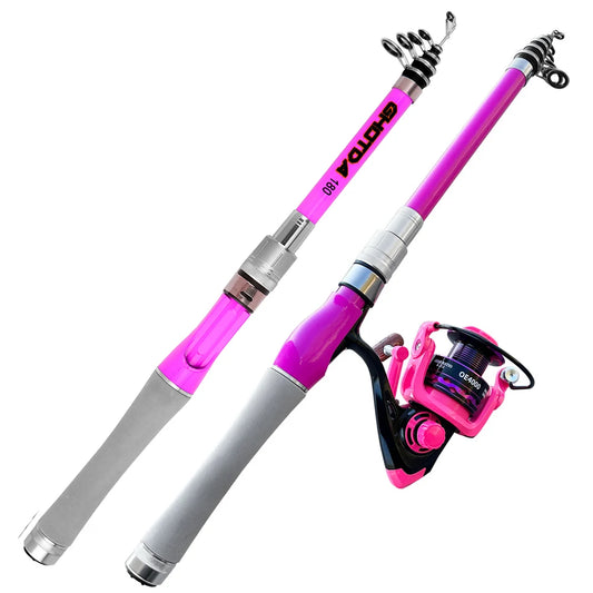 1.5m-2.4m Lure Spinning Fishing Rod and Reel Combo Set