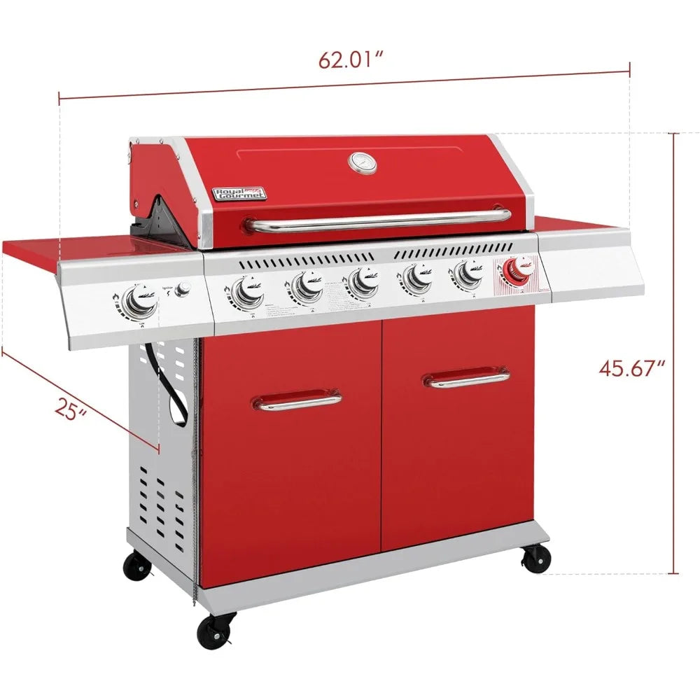 6-Burner Propane Gas Grill with Sear Burner