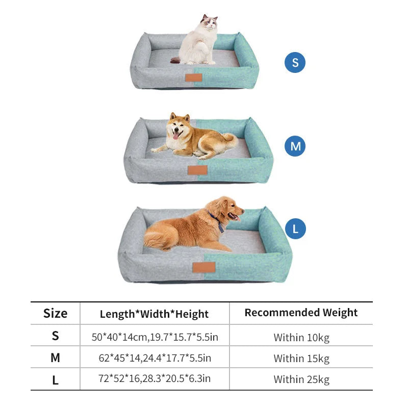 Dog Cotton Linen Material Washable Bed