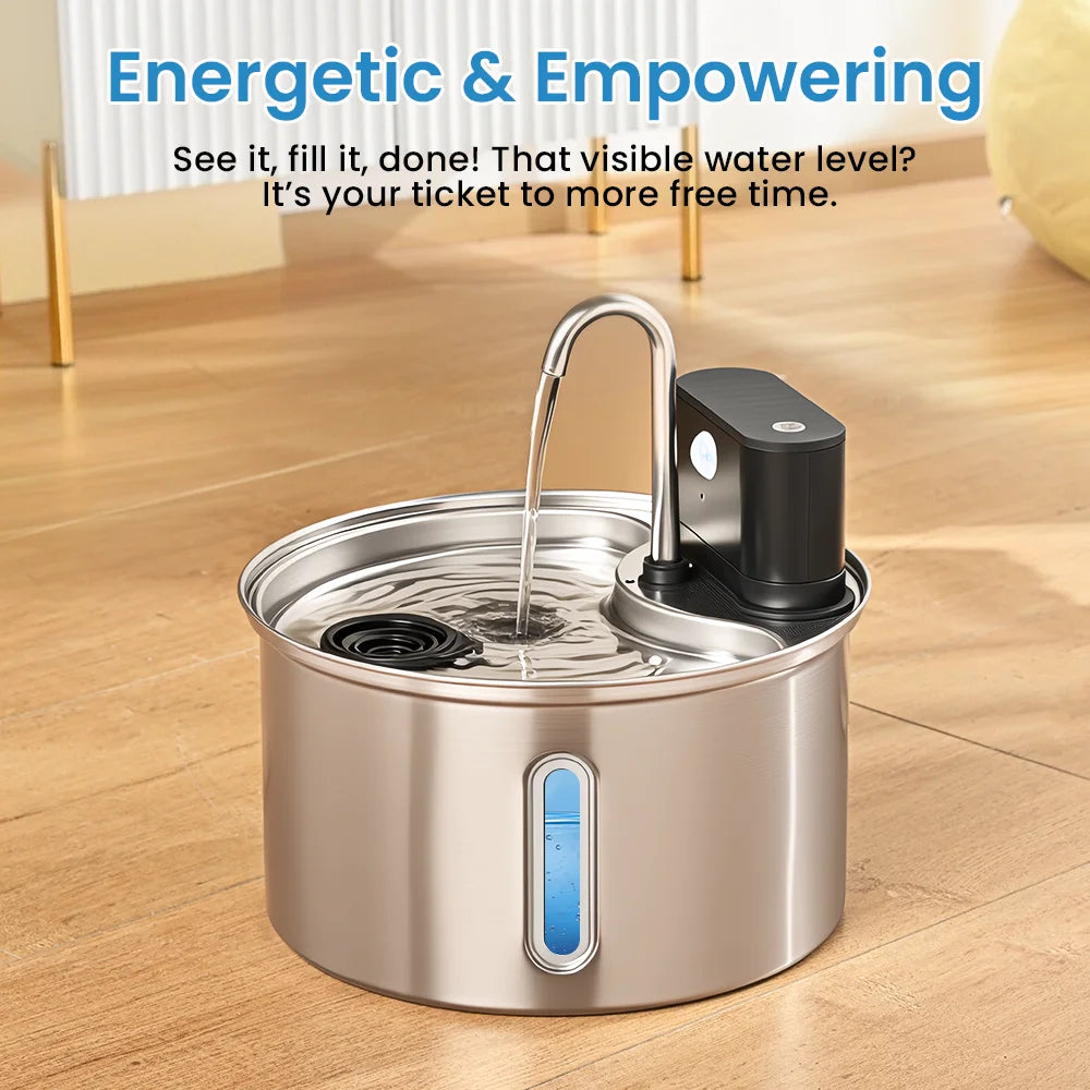 3.5L Stainless Steel Cat Sensor Water Fountain