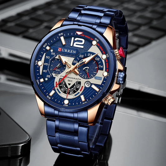 Men's  Luxury Stainless Steel Quartz Watch