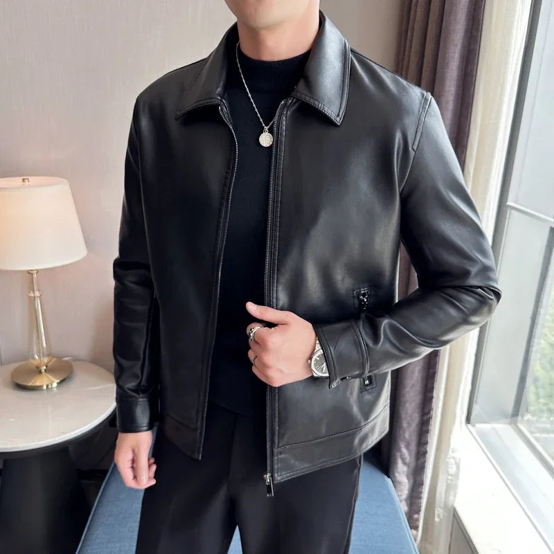 Stylish Men's PU Leather Jacket