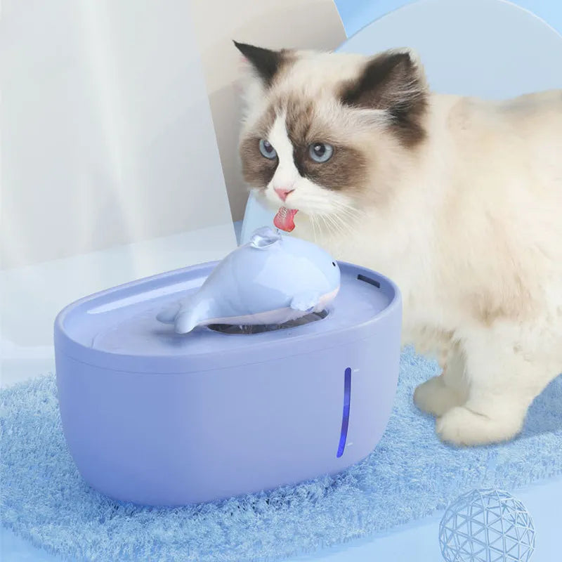 Cat Water Fountain with LED Light