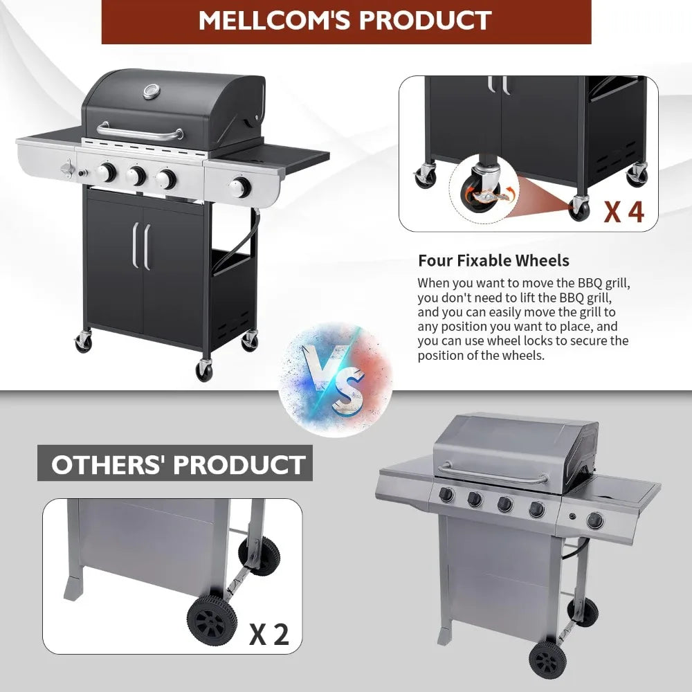 3 Burner BBQ Propane Gas Grill