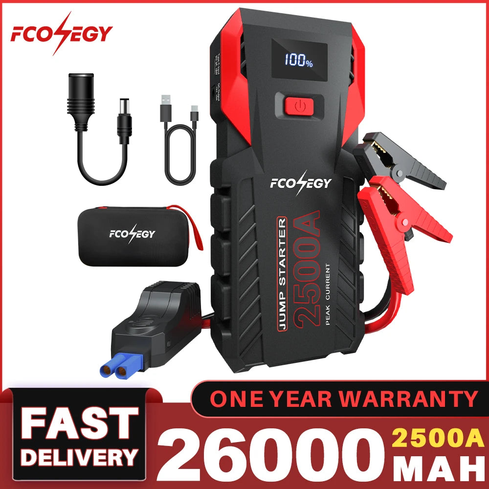 2500A Car Jump Starter 26000mAh Portable Power Bank
