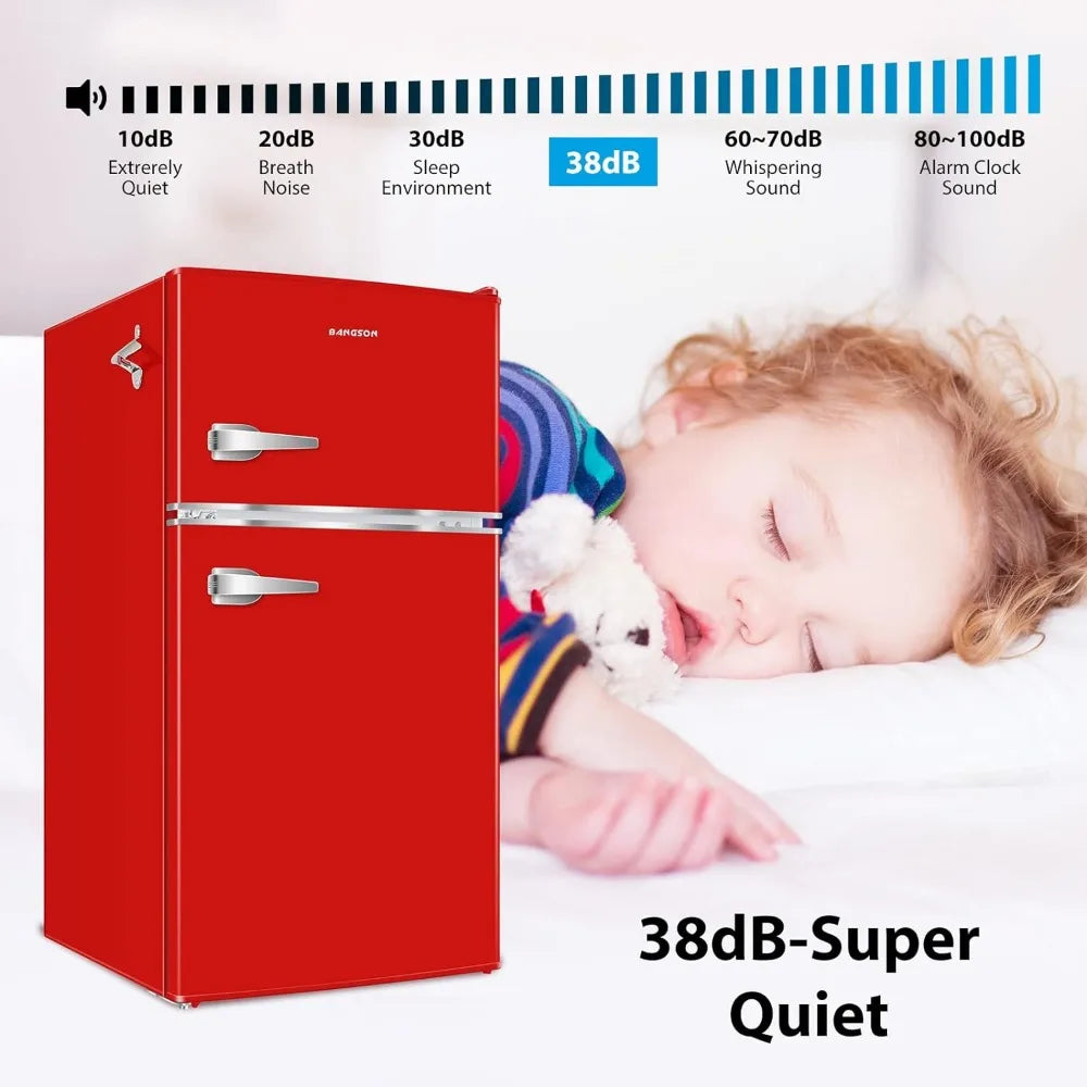 Compact 3.2 CU.FT Mini Fridge with Freezer