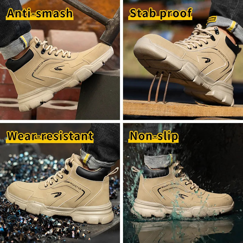Men Safety Anti-smash Anti-stab Work Boots