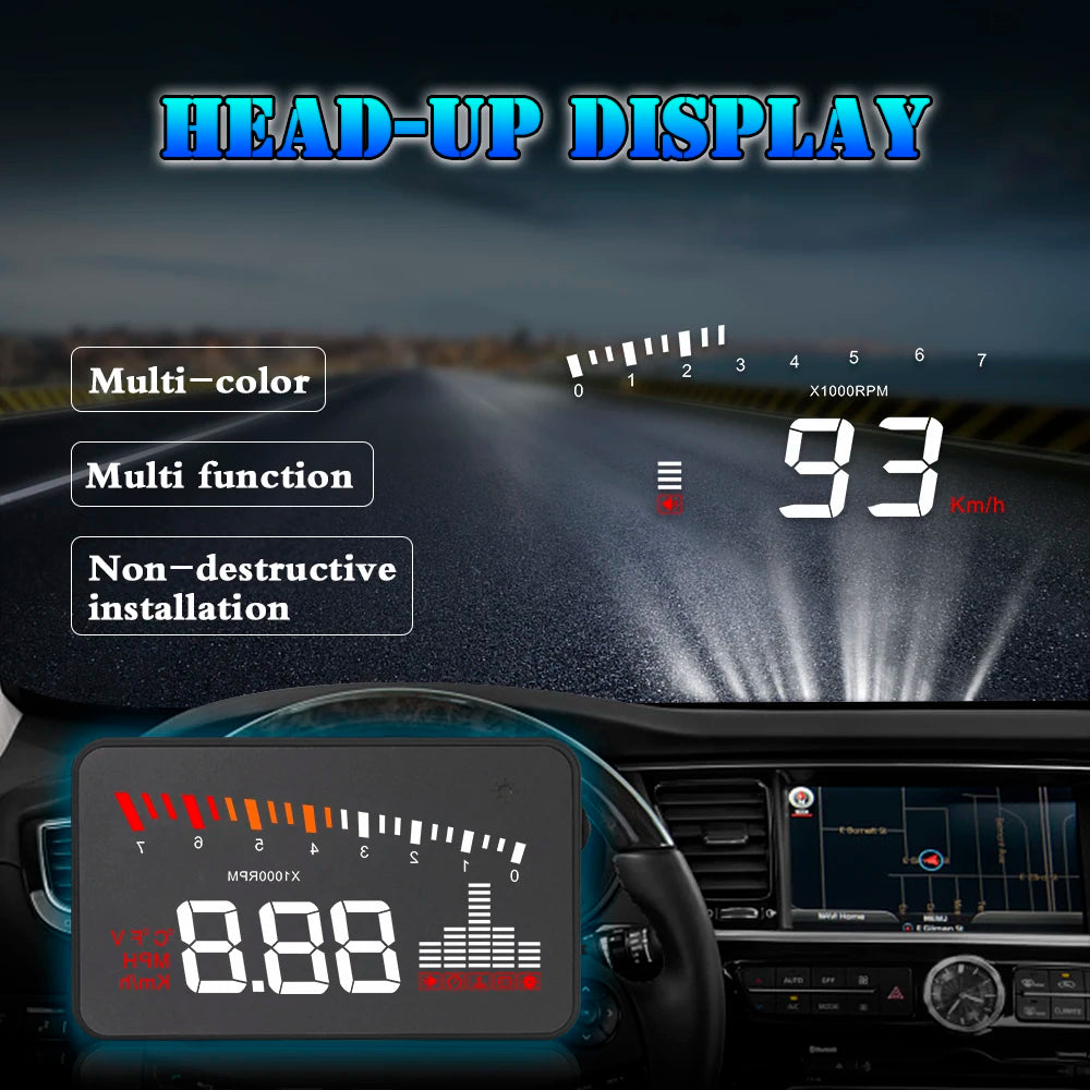 X5 OBD2 Head Up Display HUD Car Digital Speedometer