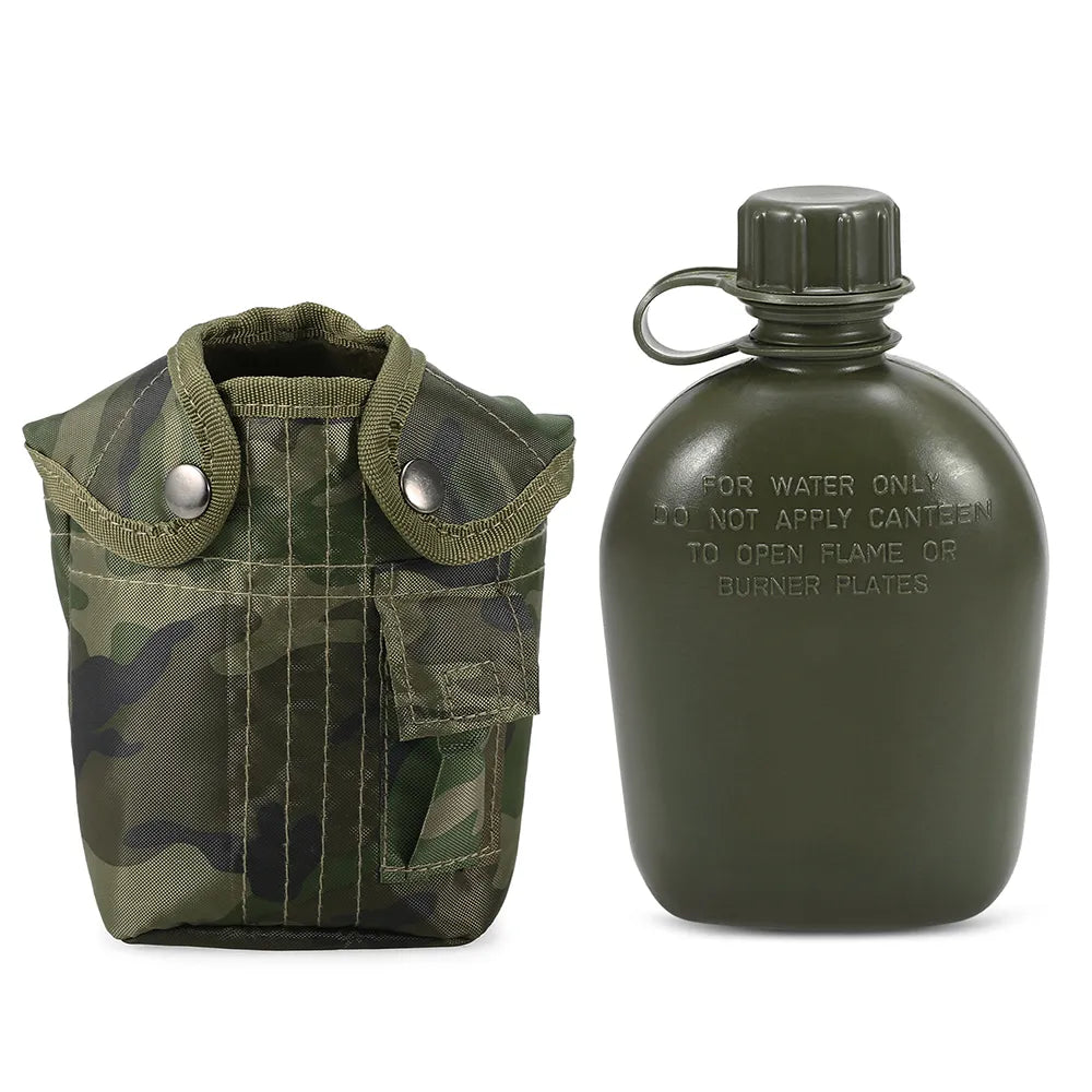 1L Outdoor Camping Military Canteen Bottle