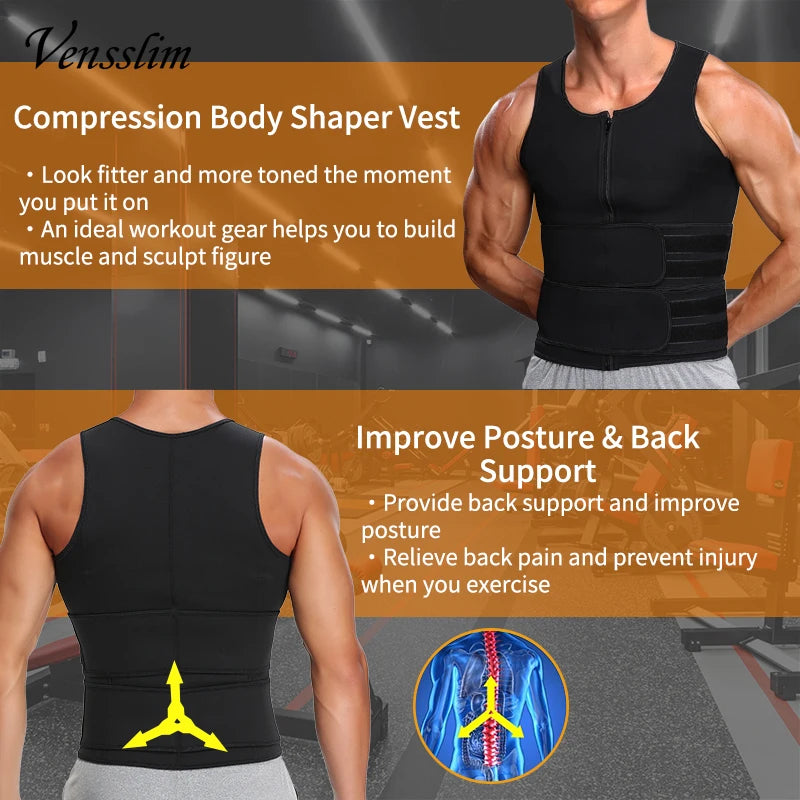 Waist Trainer Sauna Vest Double Belt