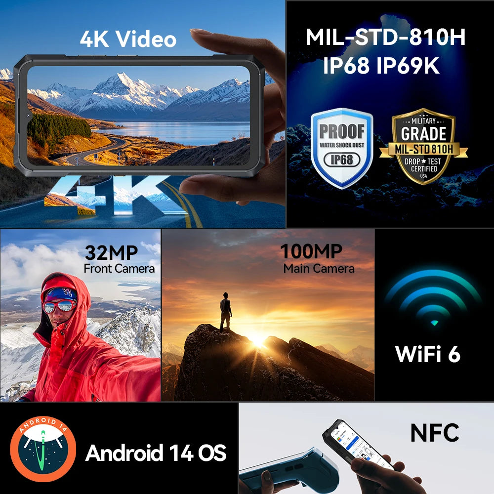 5G, 32GB RAM+256/512GB Rugged Smartphone