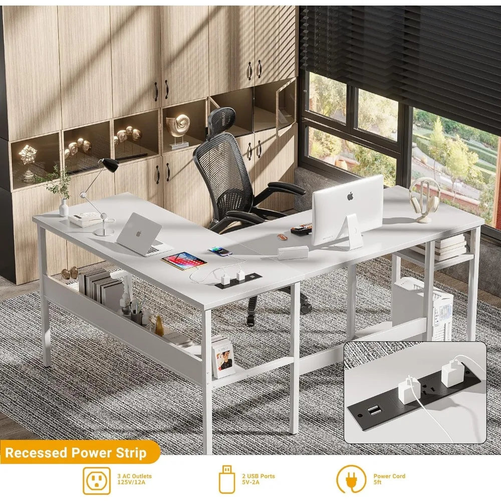 Home Office Reversible L Shaped Computer Desk