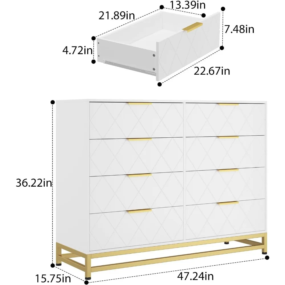 8-Drawer Dresser TV Stand
