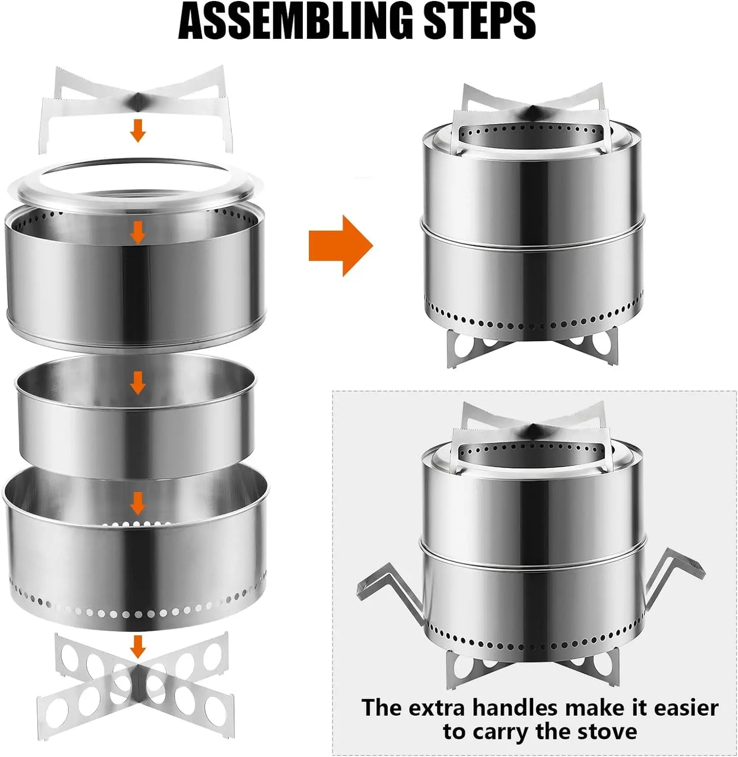 Stainless Steel Wood Burning Firepit