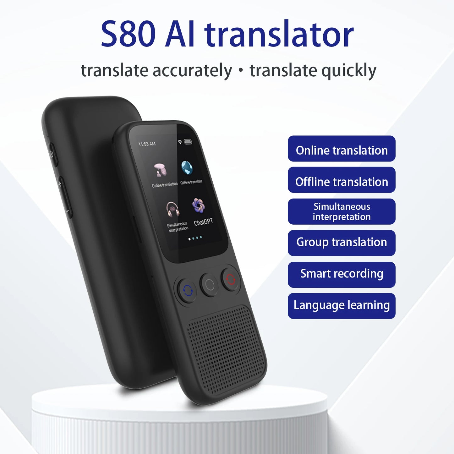 S80 Language AI Translator Device