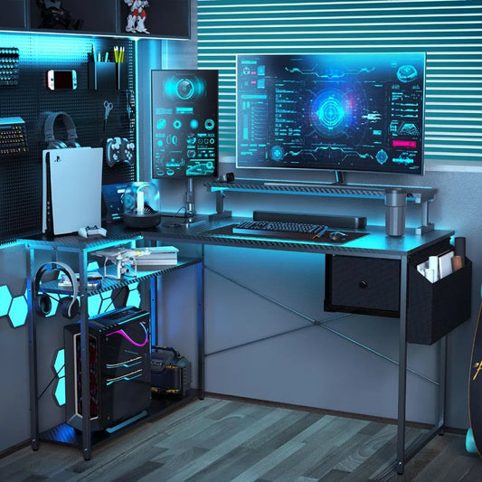 47 inch Gaming Computer Desk with LED Lights