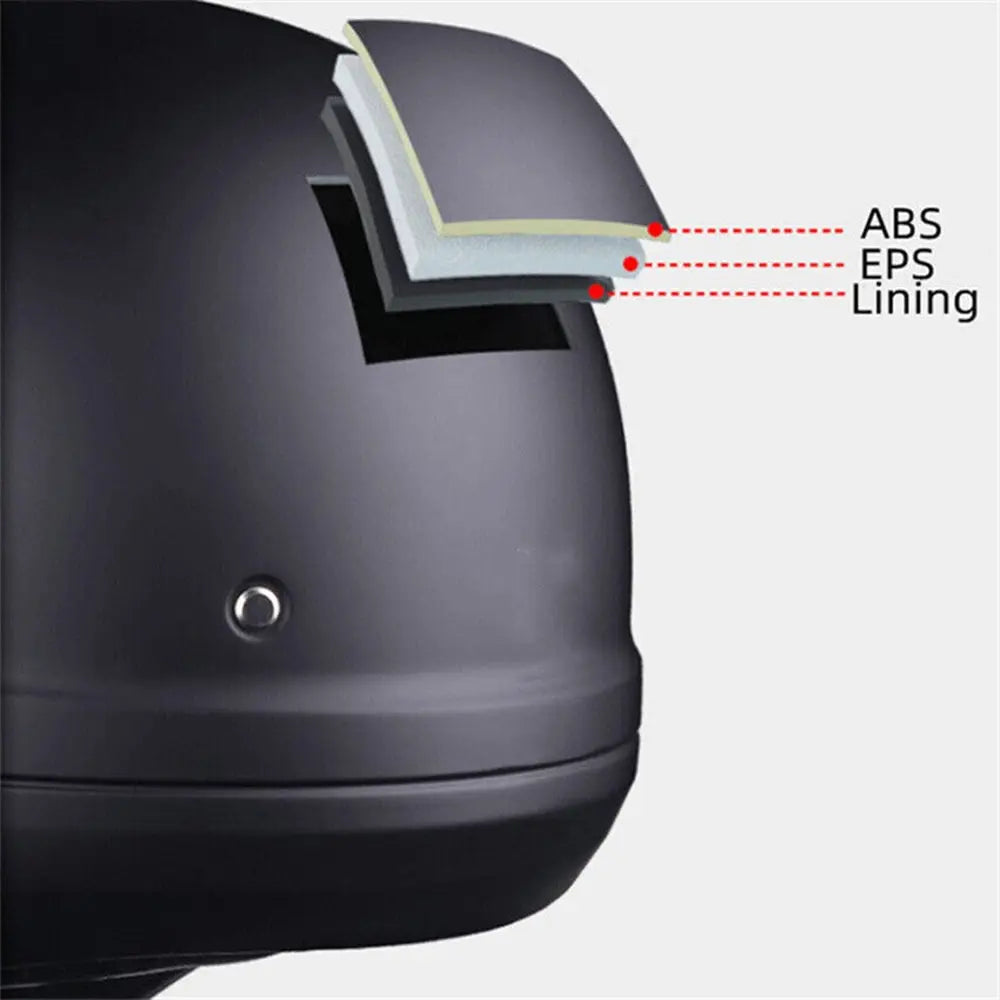 Retro Modular Matte Black Helmet