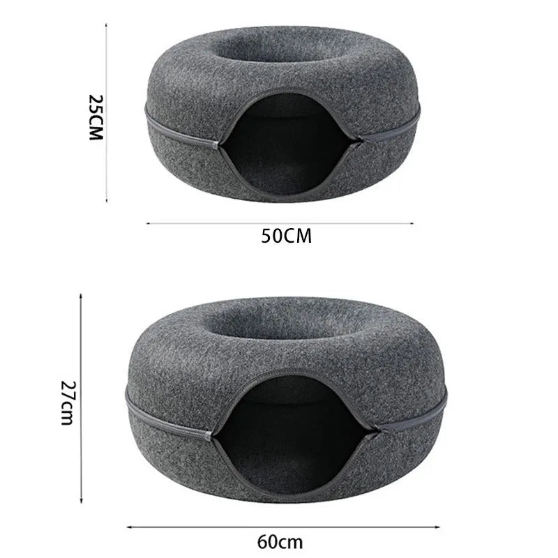 Donut Cat Bed Interactive Tunnel Toys
