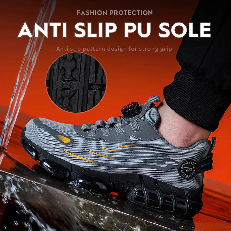Breathable lace-free soft sole comfortable anti-smash shoes