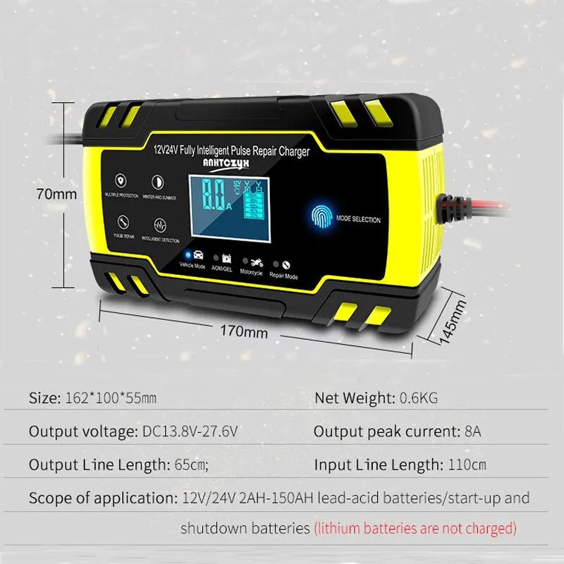 12/24V Smart Car Automatic Battery Charger