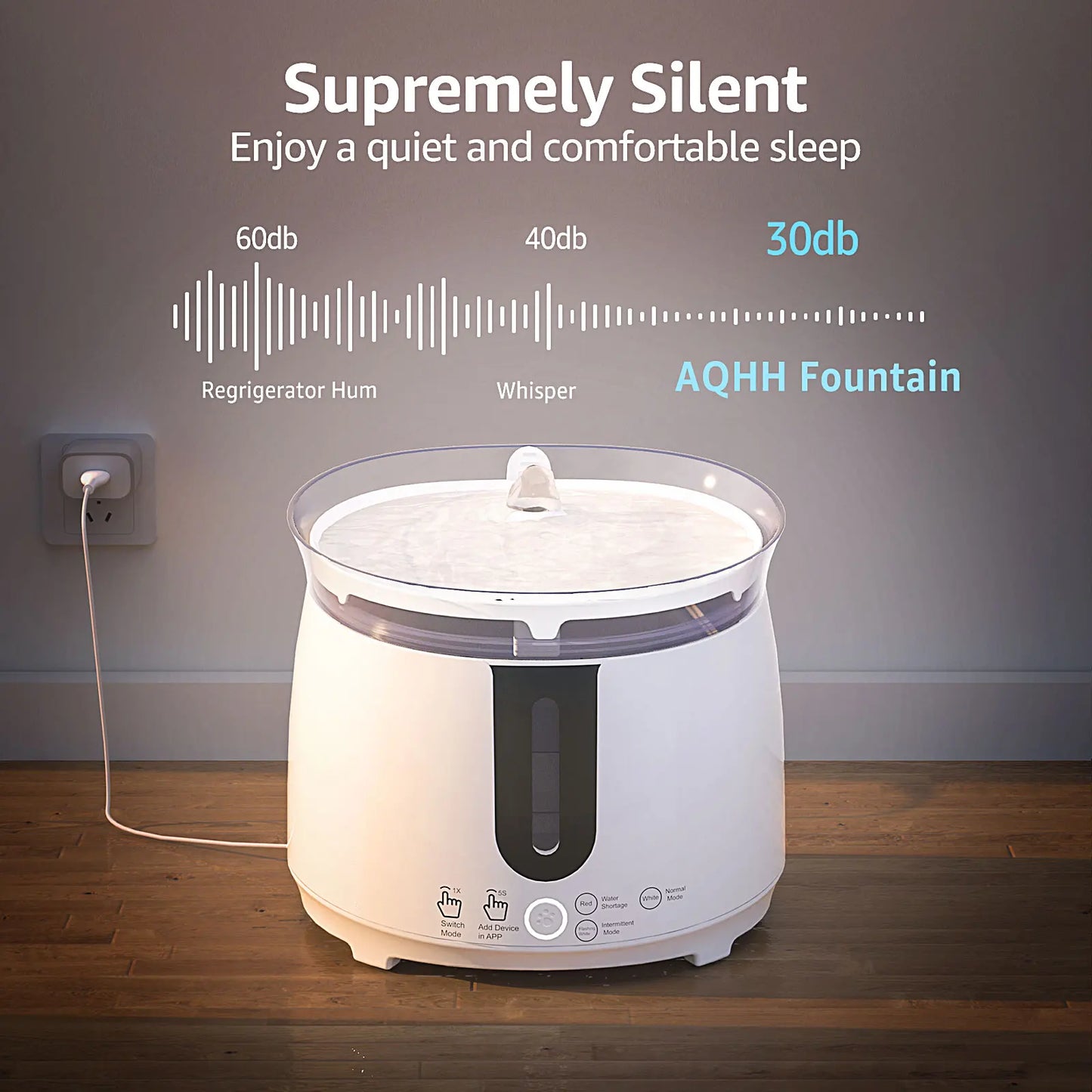 Wireless Cat Water Fountain Auto Filter